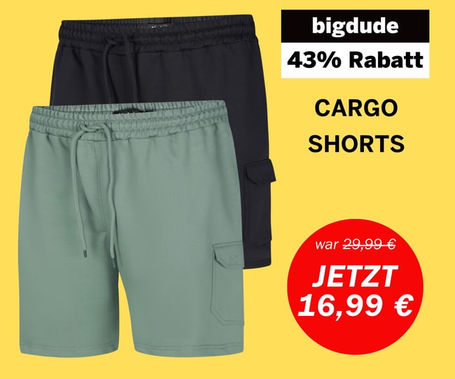 Bigdude Wochenangebot – Cargo Shorts jetzt nur 16,99 €